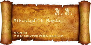 Mikustyák Magda névjegykártya